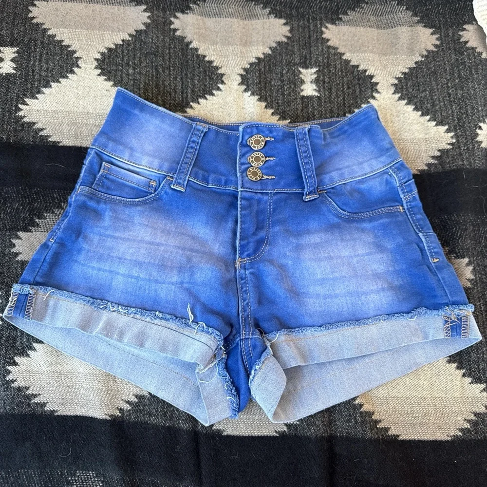 Classic Blue Denim Jean Shorts - Picture 1 of 4